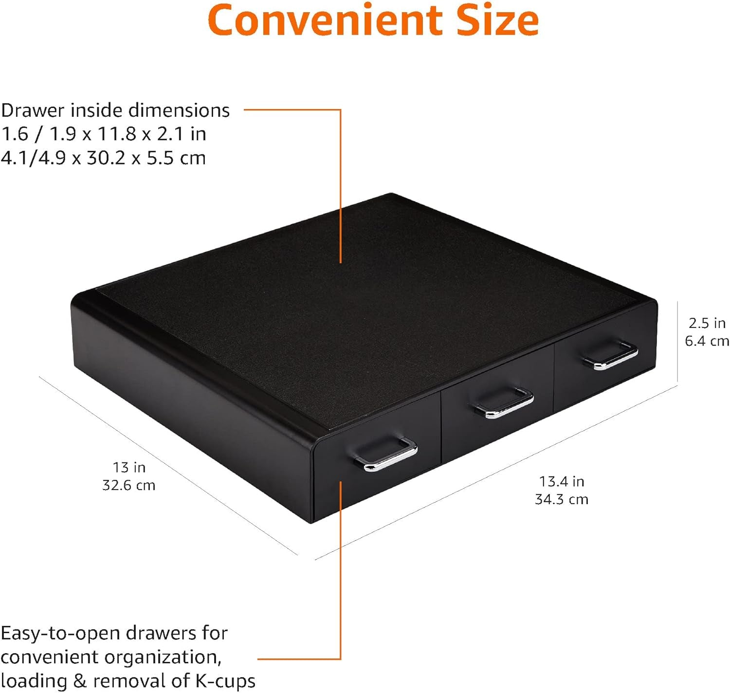 Sleek Black Coffee Pods Drawer - Store Up to 36 K-Cup Pods!