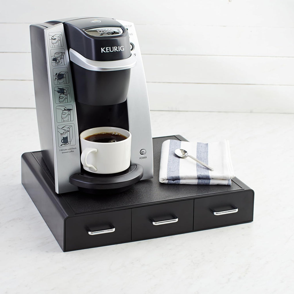 Sleek Black Coffee Pods Drawer - Store Up to 36 K-Cup Pods!