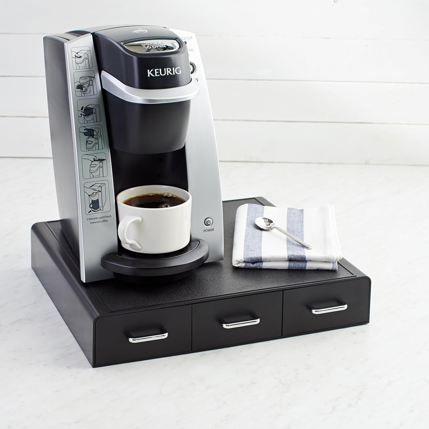 Sleek Black Coffee Pods Drawer - Store Up to 36 K-Cup Pods!