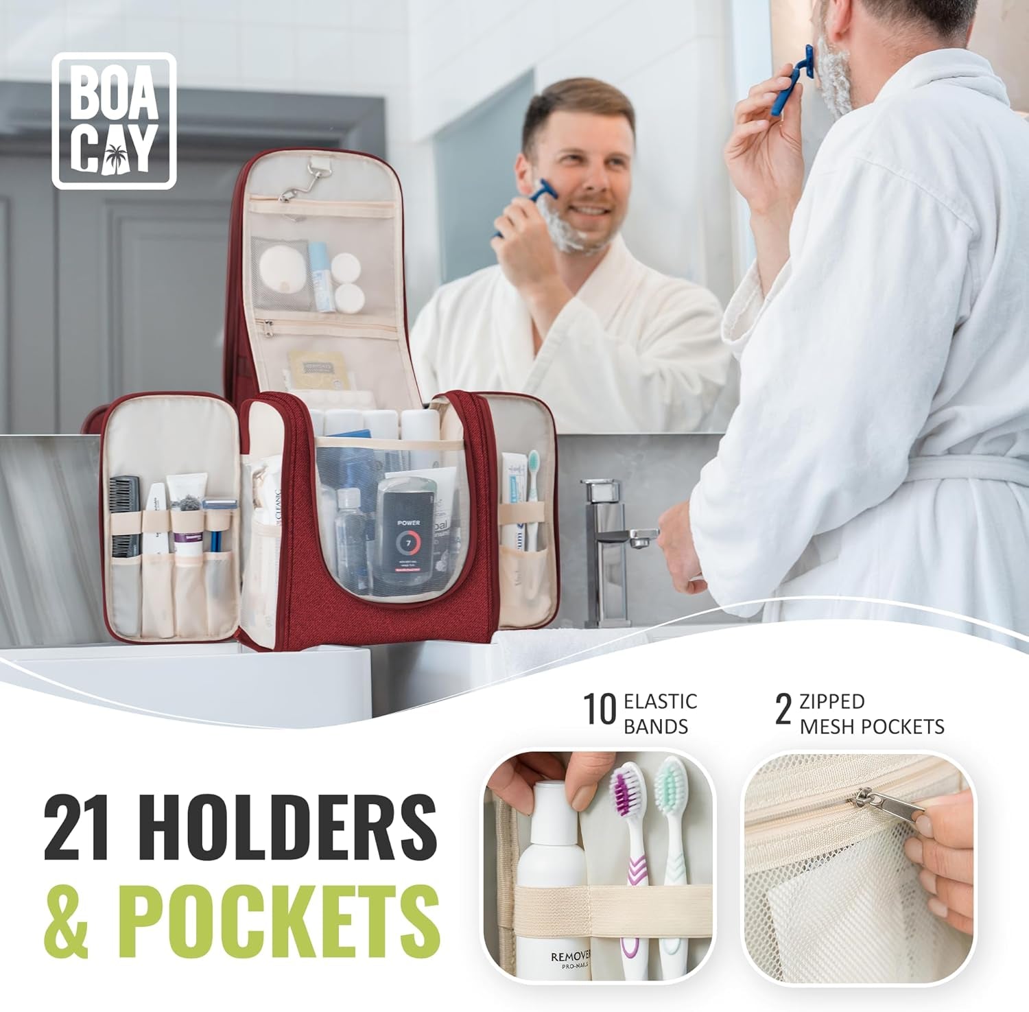 Extra Large Travel Toiletry Organizer for Men and Women - Versatile Makeup, Shower, and Essentials Bag