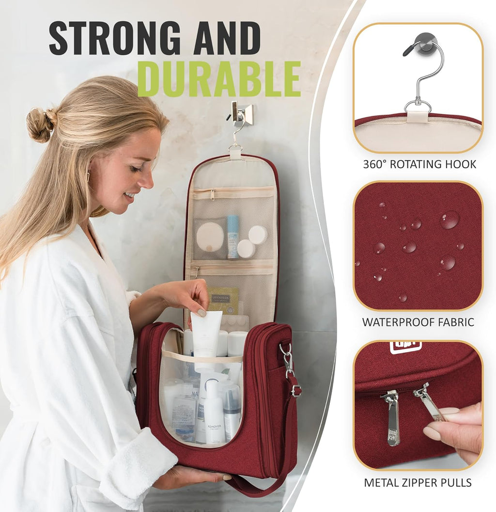 Extra Large Travel Toiletry Organizer for Men and Women - Versatile Makeup, Shower, and Essentials Bag